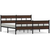 Metalni okvir kreveta bez madraca smeđa boja hrasta 200x200 cm | shoptok.hr