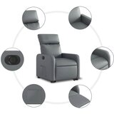  Električni naslonjač na podizanje od umjetne kože siva | shoptok.hr