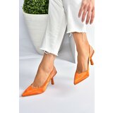 Fox Shoes women's orange satin fabric heeled shoes Cene