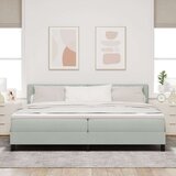 vidaXL Postelja s pomičnim dnom in vzmetnico svetlo siva 200x200 cm iz žameta | Shoptok.si