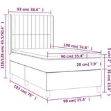  Box spring postelja z vzmetnico LED temno siva 90x190 cm blago, (20789451) | Shoptok.si