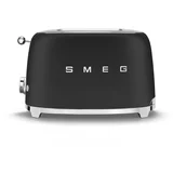 Smeg TSF01BLMEU 2-Schlitz-Toaster 50's Retro Style, Schwarz Matt