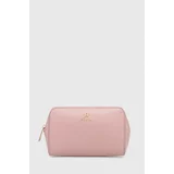 Furla Usnjena kozmetična torbica roza barva