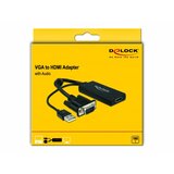 Delock VGA / HDMI adapter [1x VGA-utikač => 1x HDMI-utičnica] crne boje Cijene