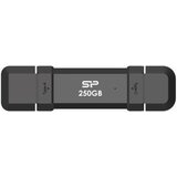 SiliconPower portable stick-type ssd 250GB, DS72, usb 3.2 black ( SP250GBUC3S72VPK ) u