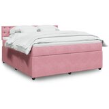 vidaXL Box spring postelja z vzmetnico roza 180x200 cm žamet | Shoptok.si