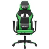  Gaming stol z oporo za noge črno in zeleno umetno usnje, (21152222) | Shoptok.si