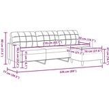  Trosjed s tabureom svjetložuti 210 cm od tkanine | shoptok.hr