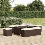 vidaXL Tabure z blazino 2 kosa rjave barve 40x30x40 cm poli ratan | Shoptok.si