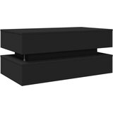 vidaXL Klubska mizica z LED lučkami črna 90x50x40 cm | Shoptok.si