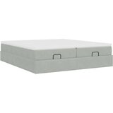 vidaXL Otomanski posteljni okvir z vzmetnicami siv 160x200 cm žamet | Shoptok.si