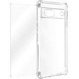 AVIZAR Ovitek za Google Pixel 7a z ojacanimi vogali iz kaljenega stekla 9H, Prozorno, (21208453) | Shoptok.si