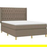 Box spring postelja z vzmetnico LED taupe 140x200 cm blago, (20902024) | Shoptok.si