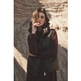 Marisse Brown Quilted Hooded Vest Cene