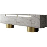 Hanah home tv polica bohem travertine gold