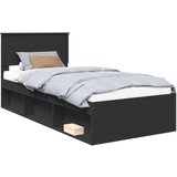  Okvir za krevet Crna 90 x 190 cm Čvrsto borovo drvo | shoptok.hr