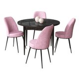 Hanah home tor - black marble, pink black marblepink dining table & chairs set (5 pieces) | Eponuda.com