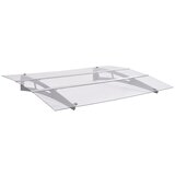 vidaXL Nadstrešnica za vrata srebrna i prozirna 120x90 cm polikarbonat | shoptok.hr