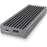 Icybox kućište za SSD disk IB-1817M-C31, M.2 NVMe, USB 3.1 Type-C, Type-C to Type-A USB cable, siva | shoptok.hr