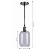 Brilagi LED Luster na sajli RETRO GLASS 1xE27/60W/230V prečnik 14 cm crna/zadimljeno siva Slike