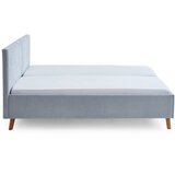 Meise Möbel Svetlo modra oblazinjena zakonska postelja z letvenim dnom 160x200 cm Piano – | Shoptok.si