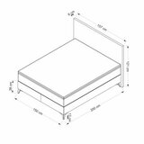 Hanah home bračni krevet abella 150 x 200 grey