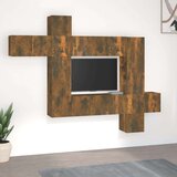  Komplet TV omaric 10-delni dimljen hrast konstruiran les, (20734883) | Shoptok.si