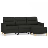  Trosjed s tabureom crni 180 cm od tkanine | Eponuda.com