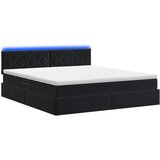  LED krevet za pohranu s madracem Crna 160 x 200 cm Baršun | shoptok.hr