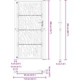  Vrtna vrata crna 100x200 cm dizajn s čeličnim tragovima | shoptok.hr
