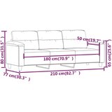 vidaXL Trosjed Svjetlosiva 180 cm od mikrovlakana | shoptok.hr