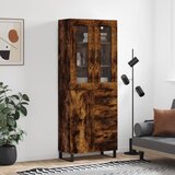 vidaXL Visoka komoda dimljeni hrast 69 5x34x180 cm konstruiranog drva | shoptok.hr