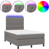  Box spring s madracem LED tamnosivi 120 x 200 cm tkanina | shoptok.hr