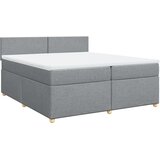  Krevet s oprugama i madracem svjetlosivi 200 x 200cm od tkanine | shoptok.hr