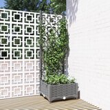 vidaXL Cvetlično korito z oporno mrežo svetlo sivo 40x40x121,5 cm PP Cene