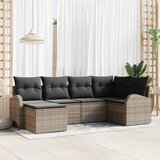 vidaXL 6 delni vrtni kavč set z blazinami sivi poli ratan | Shoptok.si