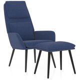 vidaXL Stol za sproščanje s stolčkom modro blago, (20958110) | Shoptok.si
