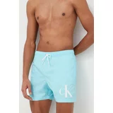 Calvin Klein Kopalne kratke hlače turkizna barva