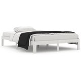 Maison Chic Posteljni okvir - Dvoposteljna postelja - Zakonska postelja bel iz trdne borovine 140x200 cm-J10026, (21768525) | Shoptok.si