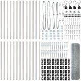vidaXL varjena žična ograja s 13 koničnimi stebri 0.4x50 m pocinkano jeklo | Shoptok.si