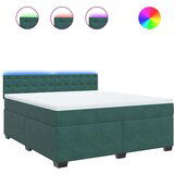 vidaXL Box spring postelja z vzmetnico temno zelena 180x200 cm žamet | Shoptok.si