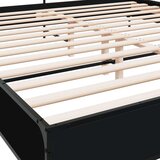  Posteljni okvir črn 180x200 cm inženirski les in kovina, (21166025) | Shoptok.si