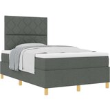 vidaXL Krevet s box spring sustavom s madracem Tamno sivi Mali dvostruki Tkanina | shoptok.hr