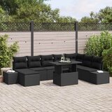  Sjedeća garnitura za vrt 9 kom. Crna poliratan 319 x 154 x 85 cm | Shoptok.si