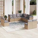  11-dijelni set vrtnih sofa od poliratana s jastucima bež | shoptok.hr