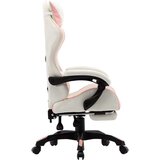 In Racing stol z oporo za noge roza in belo umetno usnje | Shoptok.si