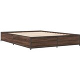 vidaXL Okvir za krevet smeđi hrast 120x190cm konstruirano drvo i metal Cijene