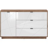 XORA komoda, barve hrasta, bela, visoki sijaj | Shoptok.si