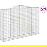  Obokane gabion košare 7 kosa 300x50x200/220 cm pocinkano železo, (21000309) | Shoptok.si