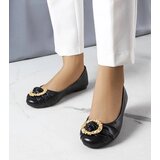 Gemre Black ballet flats with a golden ornament Antoinette Cijene